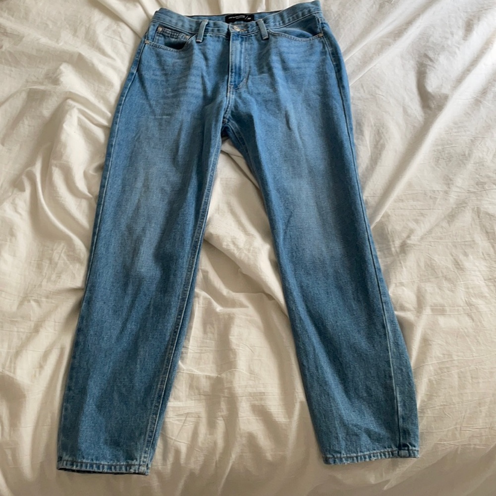 High waisted straight leg mom jeans